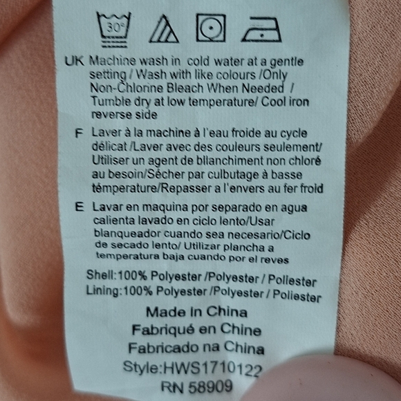 Halston Peach Chiffon Coquette Balletcore Pleated Balloon Sleeve Blouse Size S - Picture 12 of 13